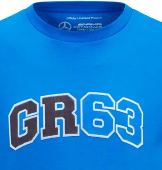 Mercedes Herren George Russell Logo T-Shirt, blau