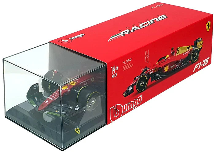 Mașină Ferrari, F1-75, GP Italiei, bburago, 1:24, Carlos Sainz #55, 2022